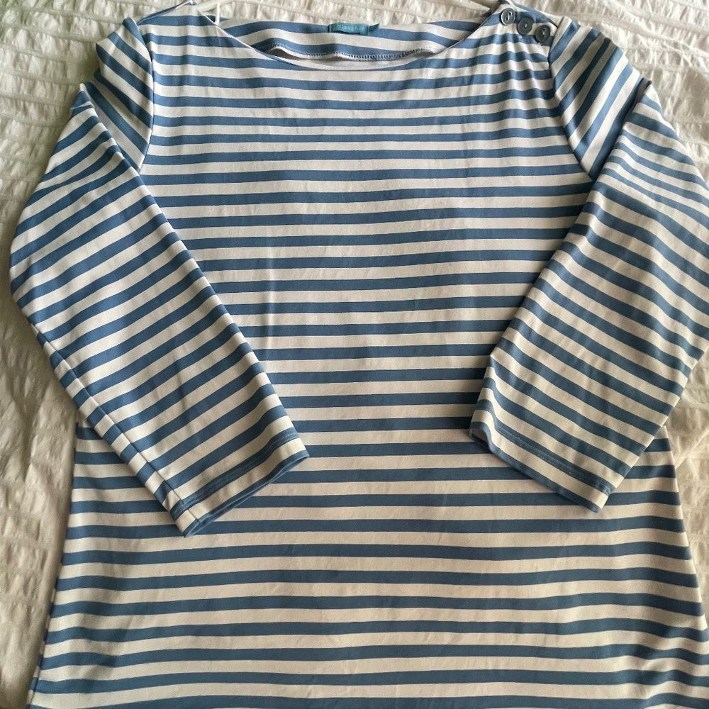 Very Cute Blue and White strip top Size M